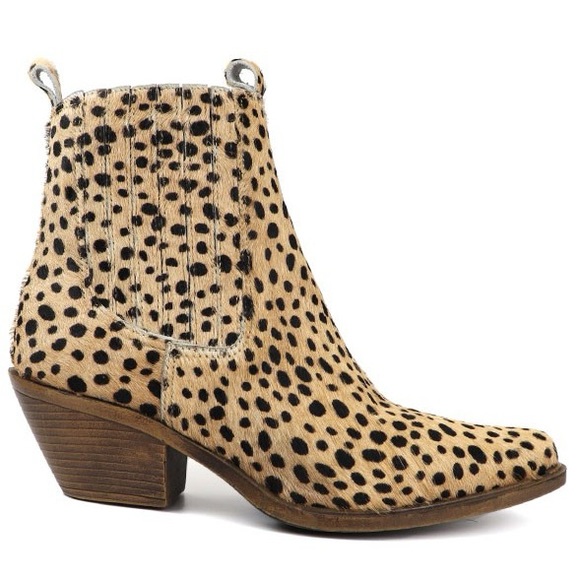 Genuine Leather Handmade Chelsea Boots by Old Cutler in Spotted Cheetah Hair - Picture 2 of 3
